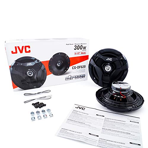JVC CS-DF620 Car Speakers, 300 Watts of Power Per Pair, 150 Watts Each, 6.5 Inch, Full Range, 2 Way, Sold in Pairs, Black JVC CS-DF620 Car Speakers, 300 Watts of Power Per Pair, 150 Watts Each, 6.5 Inch, Full Range, 2 Way, Sold in Pairs, Black